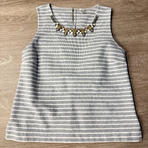 J. Crew Tops - J Crew Vintage Striped Embellished Thick Knit Tank
